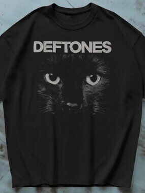 Deftones Cat Shirt, 90s Band Tee, Dark Y2k Graphic T-Shirt 257